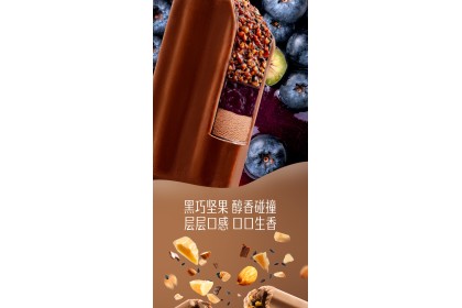 Ice Cream - Yili Blueberry Cheese Dark Chocolate 甄稀蓝莓芝芝黑巧味 70gm（VIP会员价：RM4.00）