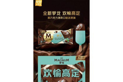 Ice Cream - Wall's Magnum Dark Chocolate Mint 和路雪梦龙冰淇淋黑巧克力薄荷 65gm（VIP会员价：RM6.80）